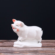 fw創(chuàng)意陶瓷工藝品12十二生肖擺件動(dòng)物屬相客廳房間玄關(guān)桌面擺設(shè)瓷器小號(hào)羊家居裝飾工藝品 白瓷彩繪豬小號(hào)