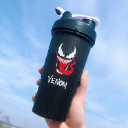 盛櫻搖搖杯健身杯攪拌奶昔蛋白粉運(yùn)動(dòng)便攜水杯學(xué)生男女耐摔塑料杯子 毒液600ml