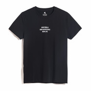 蓋浪 夏季男短袖t恤打底衫棉上衣服寬松潮流半袖丅圓領(lǐng)體恤男裝 黑色 XL