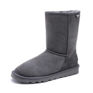 JUMBO簡(jiǎn)帛澳洲羊皮毛一體雪地靴女中筒靴加厚冬季保暖防滑5025 灰色 35