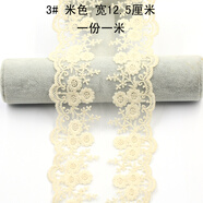 尚透社（FASTSO） 柔軟棉線網(wǎng)紗蕾絲花邊輔料彩色黑色白色布料布藝diy材料婚紗頭飾 米色【1米】