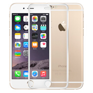 拓蒙 蘋(píng)果6Plus全屏鋼化膜ip6Splus金屬邊框手機膜保護屏幕玻璃貼膜自動(dòng)吸附iphone6s PIUS 金屬細邊普通版-銀邊