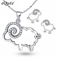 依特925銀項鏈女吊墜項鏈耳釘女套裝銀飾耳飾套裝耳釘吊墜生日禮物女