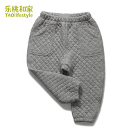 樂(lè )桃和家有機棉質(zhì)嬰童保暖長(cháng)褲男童三層保暖外褲男孩外穿長(cháng)褲 淺麻灰 73cm
