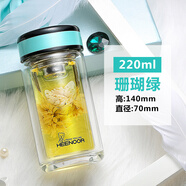 希諾（HEENOOR）雙層玻璃杯女士便攜水杯過濾耐熱花茶杯可愛創(chuàng)意水晶杯女神杯