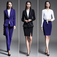 睿諾小西裝女套裝職業(yè)裝女裝女秋冬時(shí)尚氣質(zhì)修身工作西服商務(wù)工裝 （黑色）西裝 S