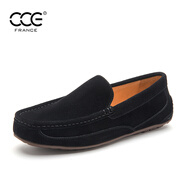CCE手工豆豆鞋休閑鞋男鞋春夏磨砂駕車(chē)鞋3419 黑色（建議按運動(dòng)鞋碼拍） 44