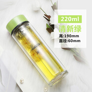 希諾（HEENOOR）雙層玻璃杯女士便攜水杯過(guò)濾耐熱花茶杯可愛(ài)創(chuàng  )意水晶杯女神杯