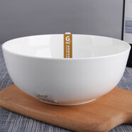錦鳯 純白骨瓷碗米飯碗湯碗景德鎮(zhèn)餐具家用陶瓷大面碗湯鍋高腳碗1個(gè)裝 7英寸面碗