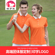 源于衣 工衣定制polo文化衫工作服t恤定做短袖翻領(lǐng)印制logo刺繡企業(yè)團隊服 A款-橙色 XXXL