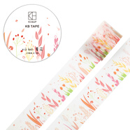kinbor手帳本和紙膠帶25mm*5m手賬本貼紙彩色文具膠帶 夏花DTB64181