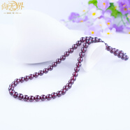 尚無(wú)界 天然7A級石榴石項鏈女酒紅石榴石本命年毛衣鏈短款簡(jiǎn)約鎖骨鏈水晶送媽媽生日禮物 7MM石榴石項鏈