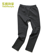 樂桃和家有機(jī)棉女童彈力打底長褲 女孩松緊腰棉質(zhì)褲子春秋 深麻灰 100