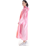強(qiáng)迪戶外旅游加厚半透明雨衣韓國時尚雨披男女通用風(fēng)衣非一次性 半透明雨衣 粉色(成人款) L