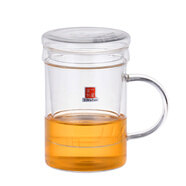 一屋窯制一屋窯 耐高溫玻璃茶具玻璃杯帶蓋350ml帶濾網(wǎng)玻璃茶杯