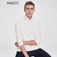 MARKLESS長袖T恤 多色休閑簡約打底衫男士青年秋季打底t恤上衣TXA7624M 高領(lǐng)-米白 2XL