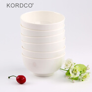 KORDCO 密胺小碗酒店餐具擺臺(tái)碗 仿瓷家用米飯碗圓形白色兒童碗塑料小湯碗家用粥碗耐用6吋小碗 米白色 4.4英寸11*5.5CM