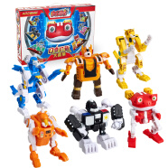趣味童年 快乐酷宝3超变Q变合体变形玩具机器人套装组合赤焰蛙宝 4寸Q变珍藏6款大套装