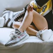 阿迪達(dá)斯 （adidas）阿迪達(dá)斯Adidas Yeezy350 V2 潮流鏤空半透明椰子350男女跑步鞋 白斑馬CP9654 40.5