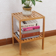 竹優(yōu)家置物架浴室多層廚房衛生間收納儲物架子落地層架楠竹質(zhì)臉盆雜物架 條形二層36四方架