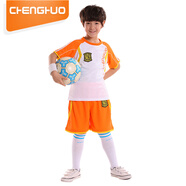 橙火兒童運(yùn)動(dòng)服短袖寬松胖男童套裝透氣小學(xué)生足球服女孩休閑服中大童夏裝 橙色 120碼適合身高115-124