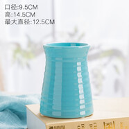 白色藍(lán)色陶瓷花瓶花水培插花干花清新擺設(shè)瓷瓶簡約現(xiàn)代擺件 螺紋藍(lán)色 可儲水