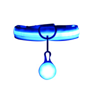 阿莫爾狗狗發(fā)光項圈帶燈狗圈亮光頸圈中型小型犬泰迪脖圈脖套防車(chē)禍夜光 藍色電池項圈+吊墜 M-中型(脖圍38-50)