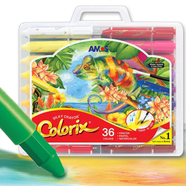 AMOS韓國進(jìn)口旋轉可水洗粗桿蠟筆/油畫(huà)棒兒童畫(huà)筆繪畫(huà)工具 36色粗桿蠟筆(CRX5PC36)