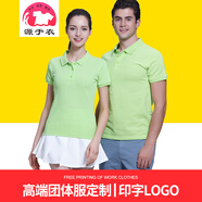 源于衣 polo衫訂做翻領(lǐng)工衣工作服聚會(huì )班服定制廣告衫文化衫訂做純棉短袖t恤印字logo 果綠 S