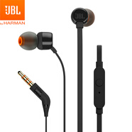 JBLT110有線耳機立體聲入耳式耳麥  電腦游戲運動耳機 適用于3.5mm接口設備黑色