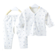 奇萌娃（qimengwa）新生婴儿衣服全棉内衣套装绑带和尚服0-3个月初生宝宝连体衣爬服 扣子款内衣两套 52码新生婴儿