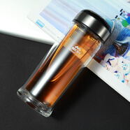 名到雙層玻璃杯商務(wù)辦公泡茶男女隨身杯MD-YJH350Q 350ml  藍(lán)蓋(BL) 350ML