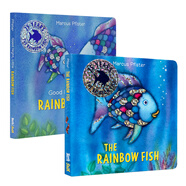 彩虹魚系列紙板書2冊 英文原版The Rainbow Fish晚安小彩虹魚 凱特格林納威獎圖畫書
