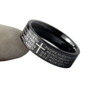 龍騎士個(gè)性食指鈦鋼指環(huán)韓版潮人女首飾品尾戒可配情侶一對霸氣男士戒指 黑色經(jīng)文一只 男偏中號60mm