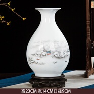 汪洋大?；ㄆ垦b飾品創(chuàng)意小禮品家居小擺件客廳電視柜酒柜裝飾工藝品辦公室 雪景玉壺春+底座