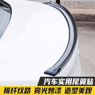 達珀德 汽車(chē)尾翼改裝專(zhuān)用免打孔碳纖紋小尾翼頂翼風(fēng)翼 碳纖黑 雪鐵龍C4世嘉 C4L 愛(ài)麗舍 C5 C6