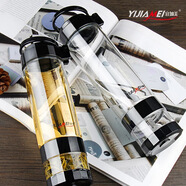 宜加美（YIJIAMEI）過(guò)濾水杯玻璃杯旅行杯茶水分離泡茶杯過(guò)濾帶蓋密封大容量 B88單層黑色 560ML 560ml