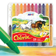 AMOS韓國進(jìn)口旋轉可水洗粗桿蠟筆/油畫(huà)棒兒童畫(huà)筆繪畫(huà)工具 24色粗桿蠟筆(CRX5PC24)