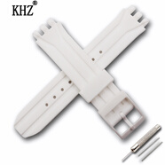 KHZ手表配件適用于Swatch斯沃琪SUIB400 401 SUIK400 18mm硅膠表帶 白色