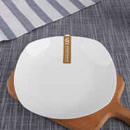 錦鳯西餐盤(pán)月光盤(pán)景德鎮菜盤(pán)純白骨瓷盤(pán)子吐骨碟魚(yú)盤(pán)家用酒店用1只裝 7英寸方湯盤(pán) 17.8cm