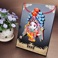 燕云州京劇臉譜擺件北京紀念品中國風特色禮品小禮物送老外事出國手工藝 刀馬旦+禮品袋