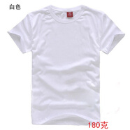 璽檸XINING璽檸純白色圓領(lǐng)短袖空白T恤班服DIY手繪文化衫印字廣告衫批發(fā)定制 白色180克（有點透） L