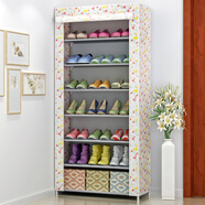 小媳婦簡易鞋架 多層家用收納鞋柜布藝簡約現(xiàn)代防塵鞋架子 7層溫馨小花