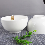 錦鳯 純白骨瓷碗米飯碗湯碗景德鎮(zhèn)餐具家用陶瓷大面碗湯鍋高腳碗1個(gè)裝 飯碗5英寸澳碗
