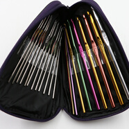 三愛(ài)金屬鉤針縫紉工具套裝手工diy毛衣針編織皮套裝22枚單頭勾針 皮套款 (22支鋁勾針)