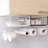 愜藝 柜門(mén)掛架廚房置物架金屬整理架衣柜收納架掛籃壁掛櫥廚房?jì)ξ锛?白色（加粗款）