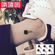 哦嘻啦2張小清新女英文字母圖騰原宿笑臉個(gè)性逼真男社會(huì)人防水紋身貼紙 018虎口小玫瑰