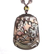 慈靈閣 彩虹眼黑曜石吊墜豬兔羊猴龍鼠獻桃蛇雞?；ⅠR狗十二生肖三合 生肖猴/鼠/龍吉祥物