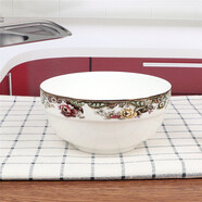 雅漫林民生瓷業(yè)英倫玫瑰碗盤(pán)家用飯碗湯碗湯盤(pán)湯勺金邊餐具湯碗飯盤(pán)面碗 英倫玫瑰 4.5吋護邊碗