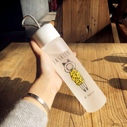 卡西菲kaxifei（KAXIFEI） 玻璃杯便攜磨砂杯子女學(xué)生創(chuàng  )意韓國可愛(ài)潮流茶杯清新韓版水杯 磨砂黃衣女孩